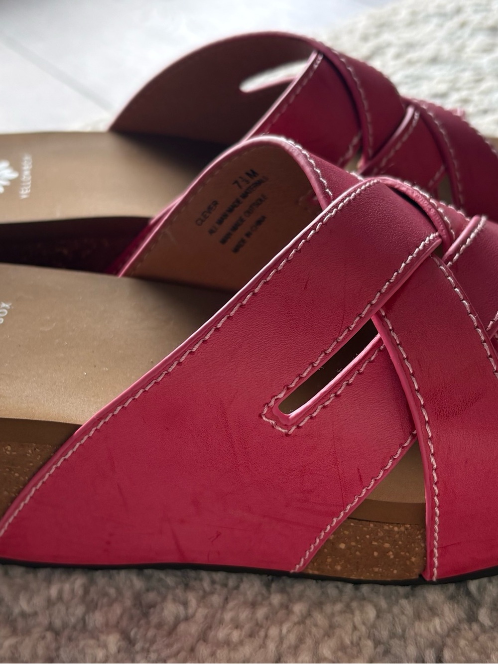 Yellow Box Pink Slide Clog Sandals
